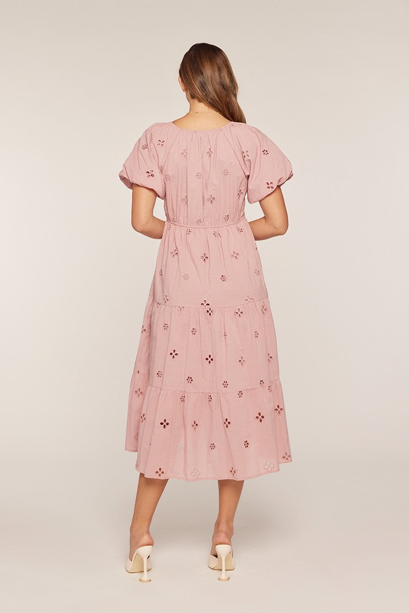 Eyelet Square Neck Dress
