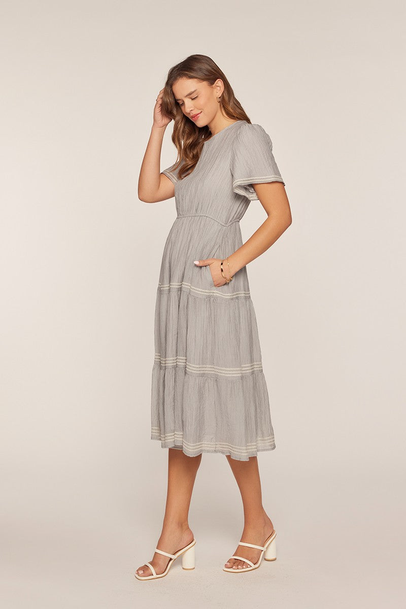 Embroidered Tier Dress