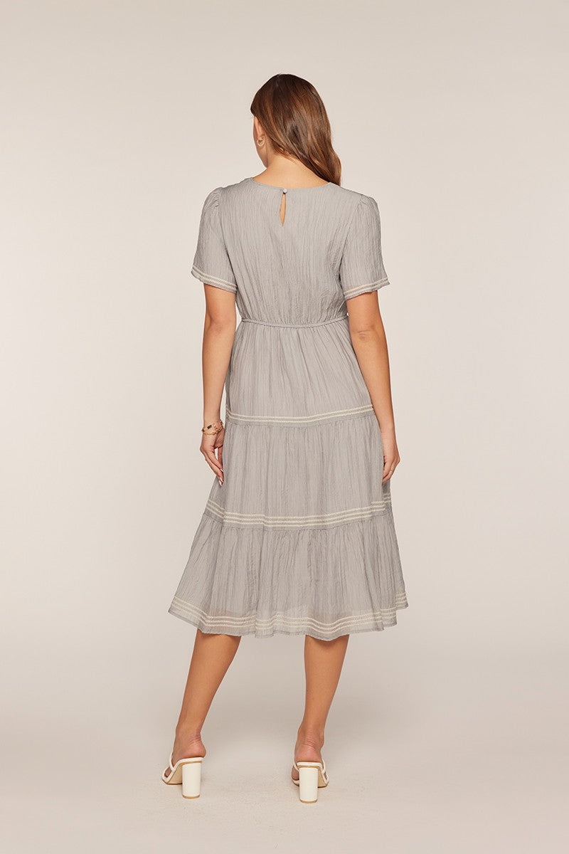 Embroidered Tier Dress