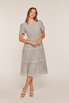 Embroidered Tier Dress