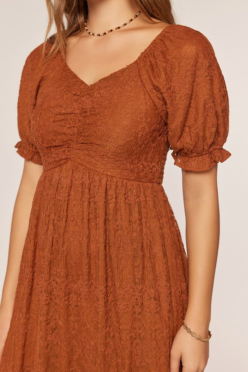 Embroidered Mesh Dress
