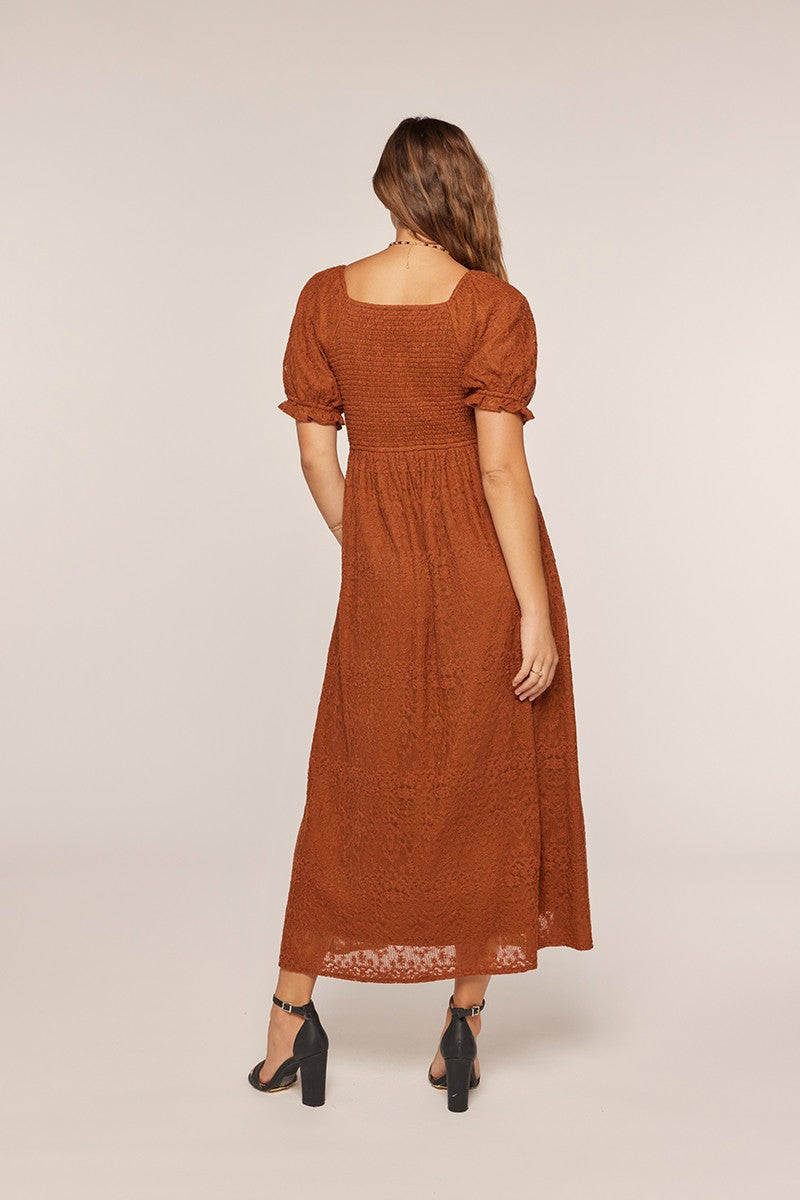 Embroidered Mesh Dress