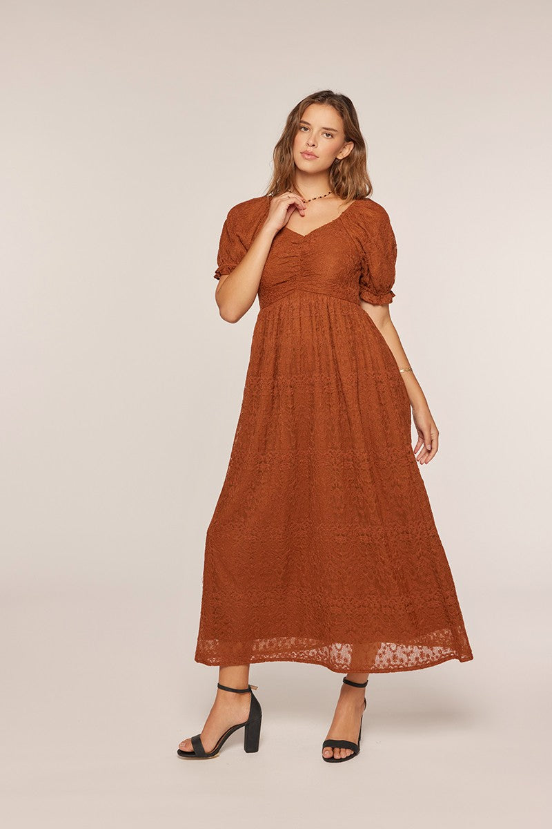 Embroidered Mesh Dress