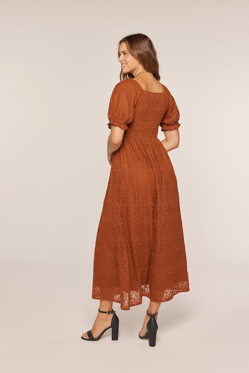 Embroidered Mesh Dress