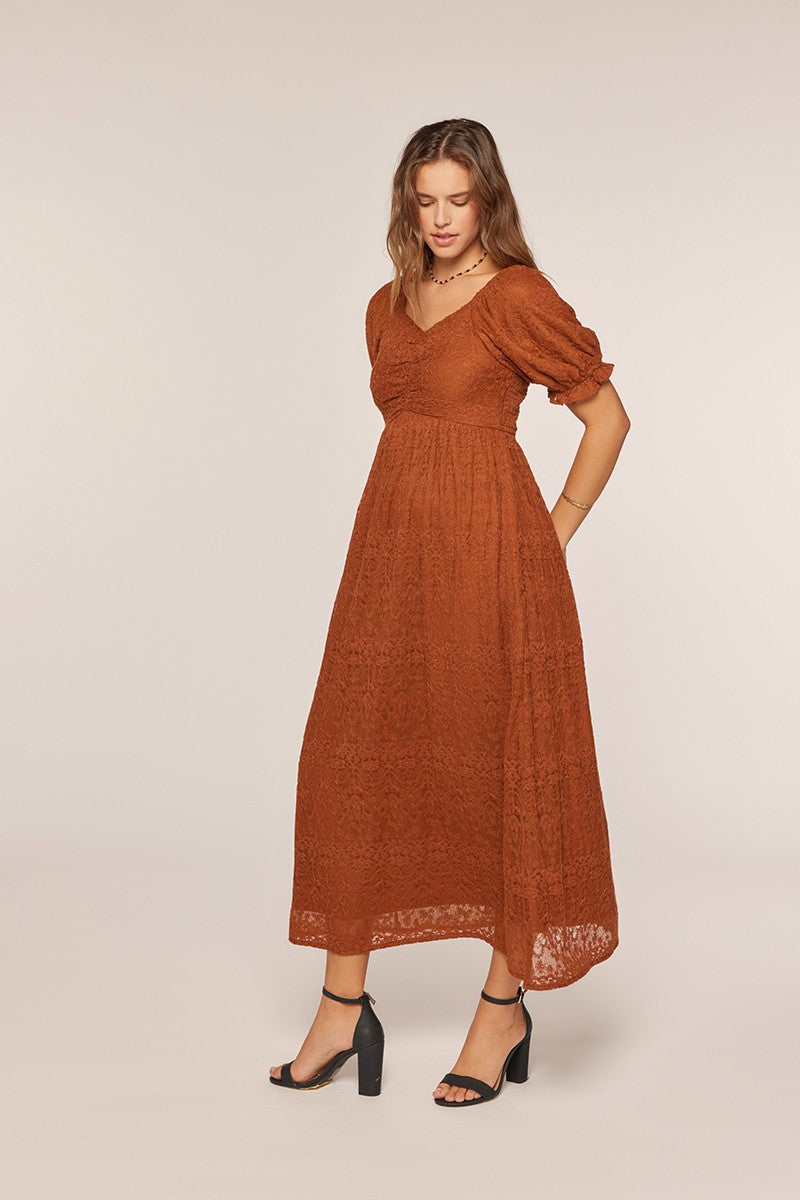Embroidered Mesh Dress