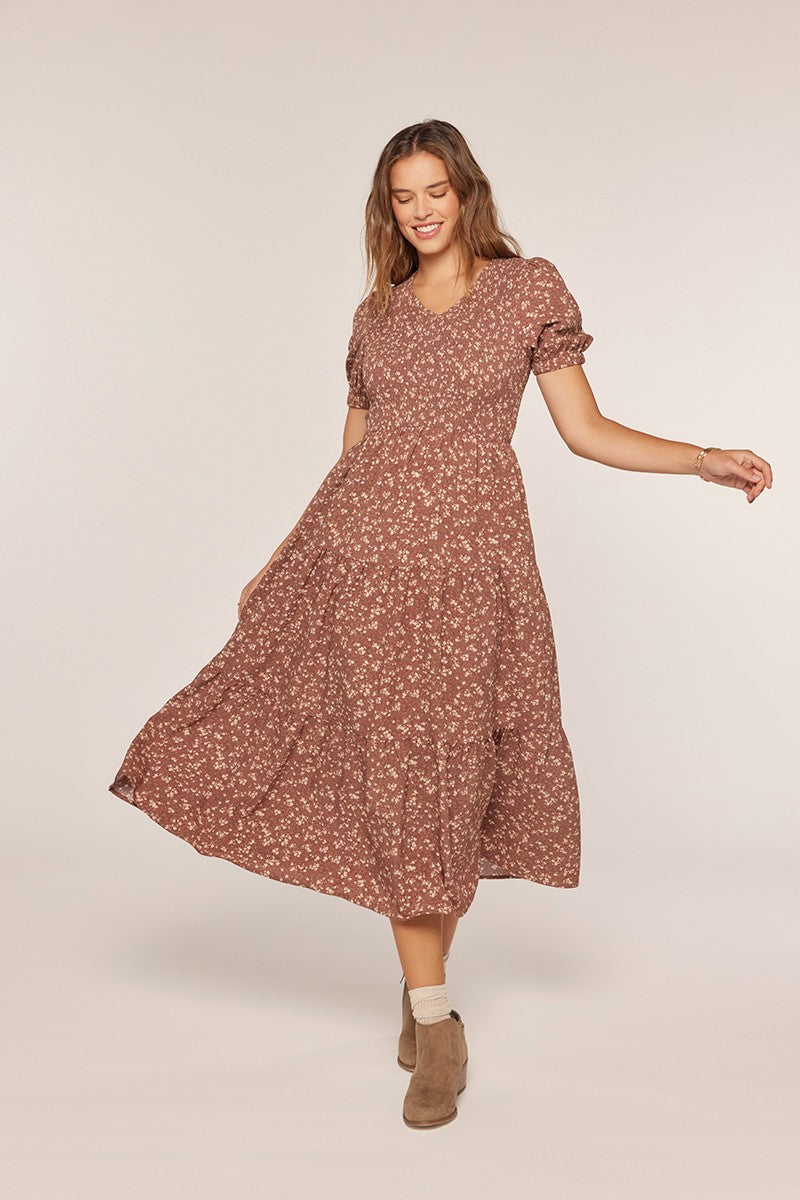 Waist Tie Detail Printed Dress Plus Size