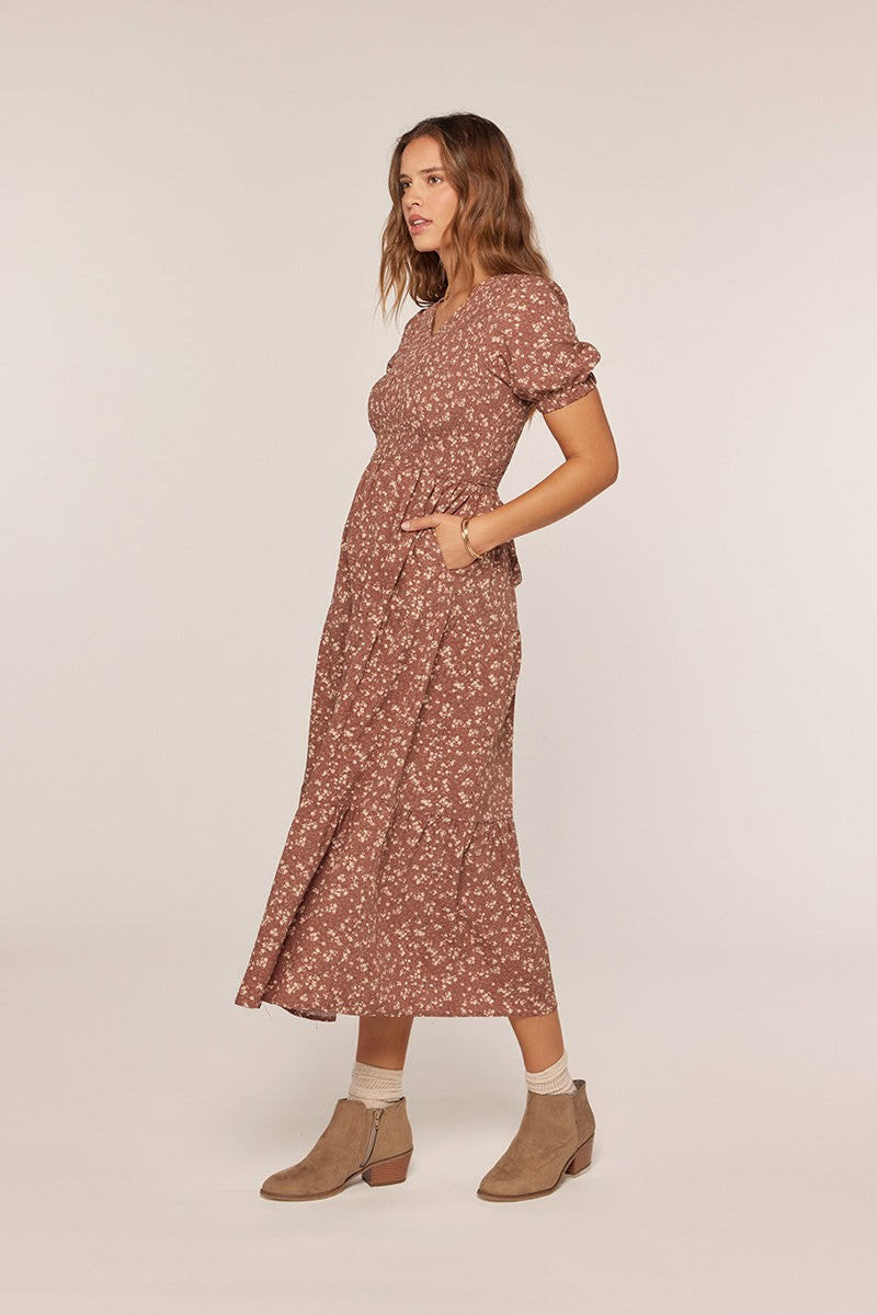 Waist Tie Detail Printed Dress Plus Size