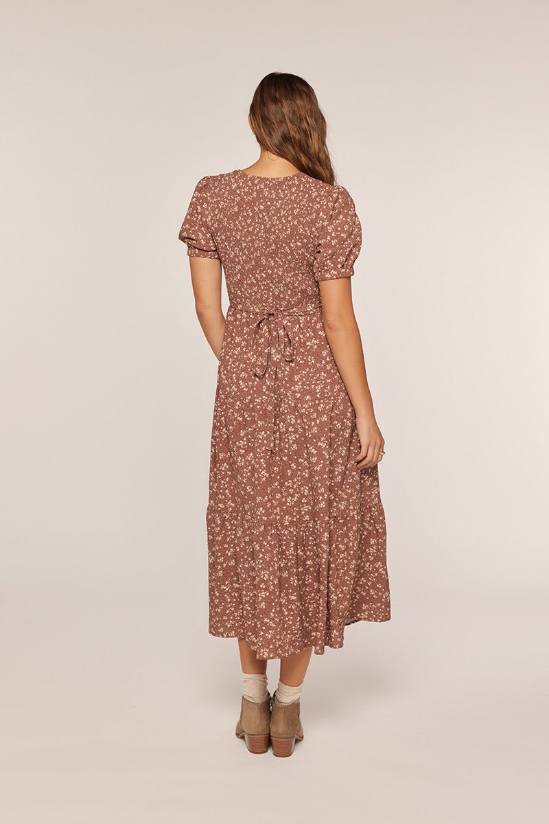 Waist Tie Detail Printed Dress Plus Size
