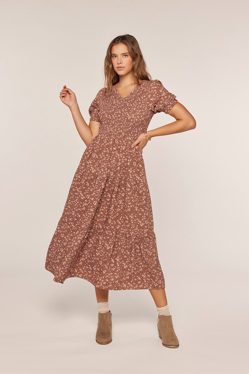Waist Tie Detail Printed Dress Plus Size