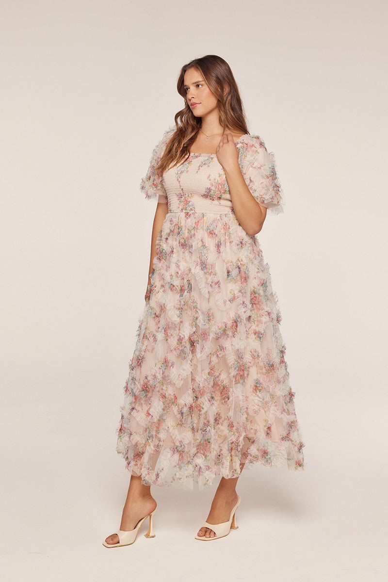 Ruffle Floral Maxi Dress