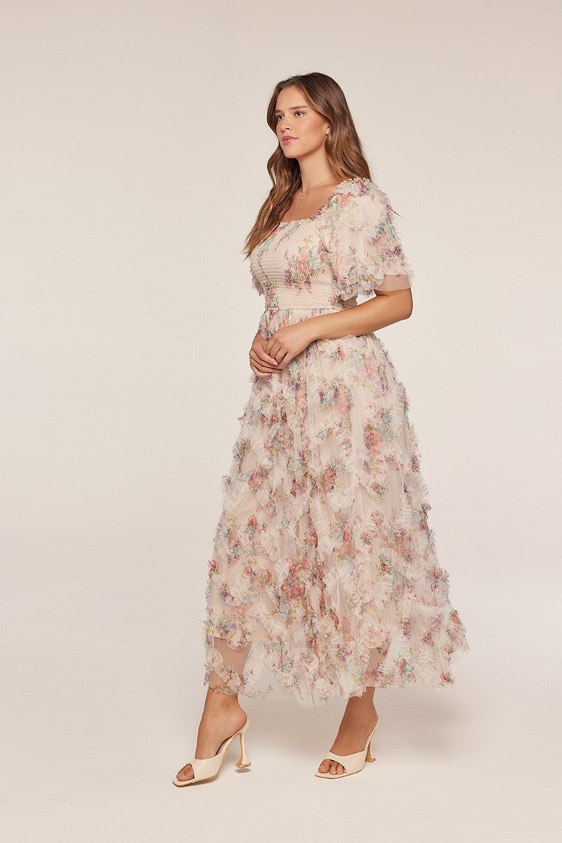 Ruffle Floral Maxi Dress
