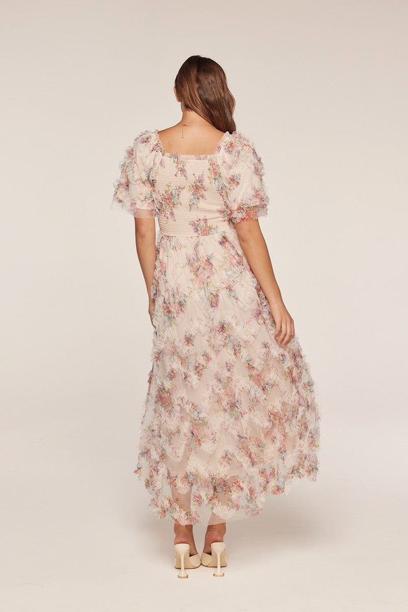 Ruffle Floral Maxi Dress