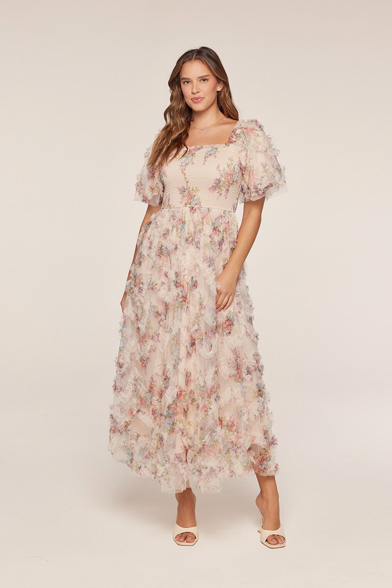 Ruffle Floral Maxi Dress
