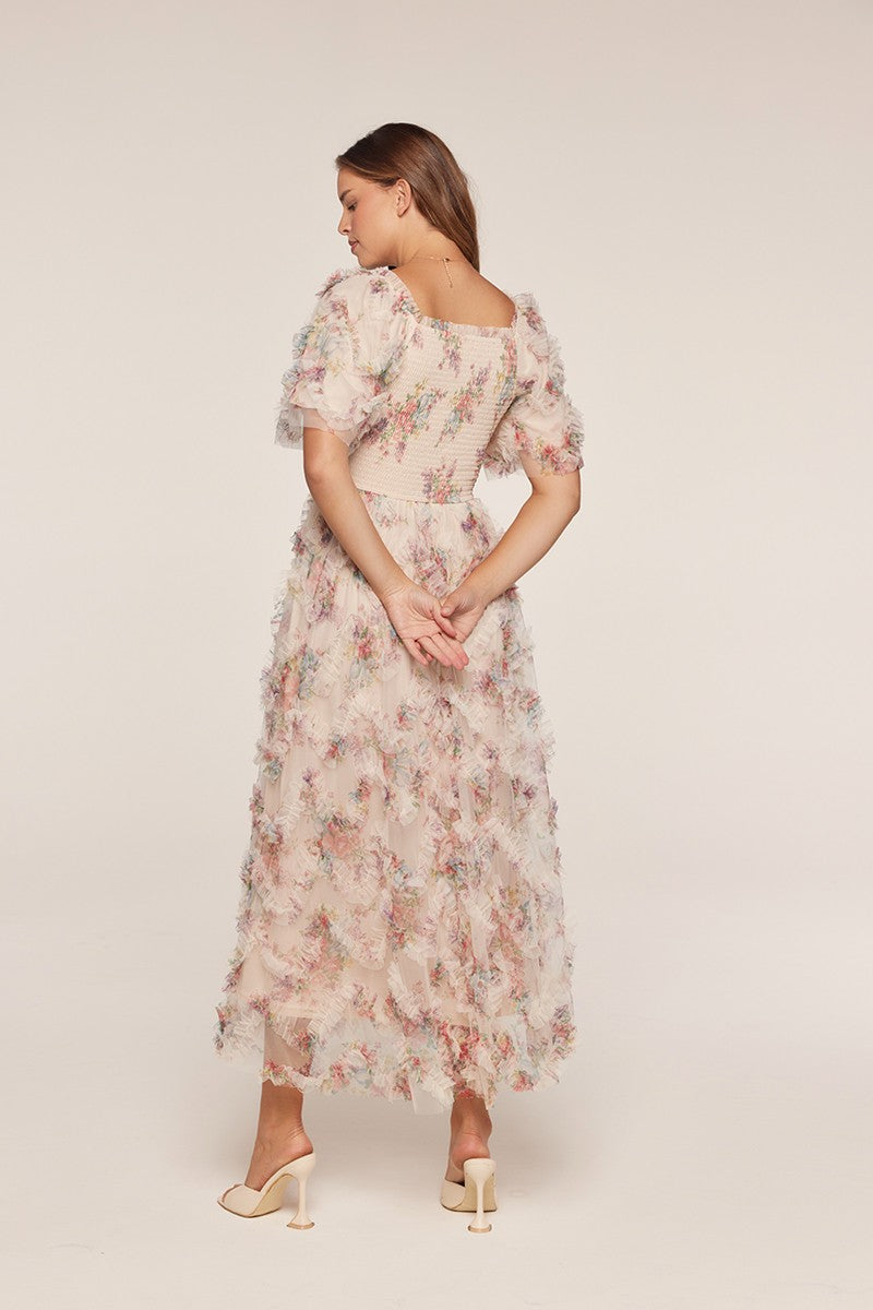 Ruffle Floral Maxi Dress