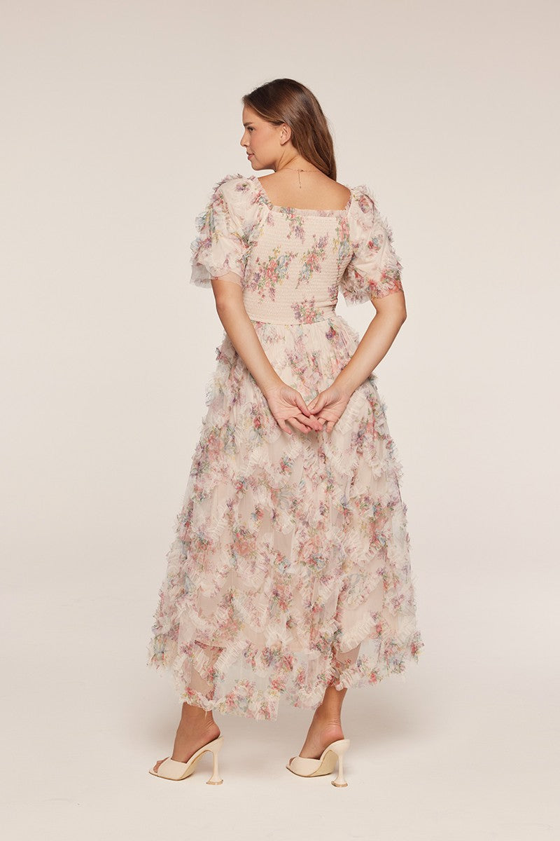 Ruffle Floral Maxi Dress