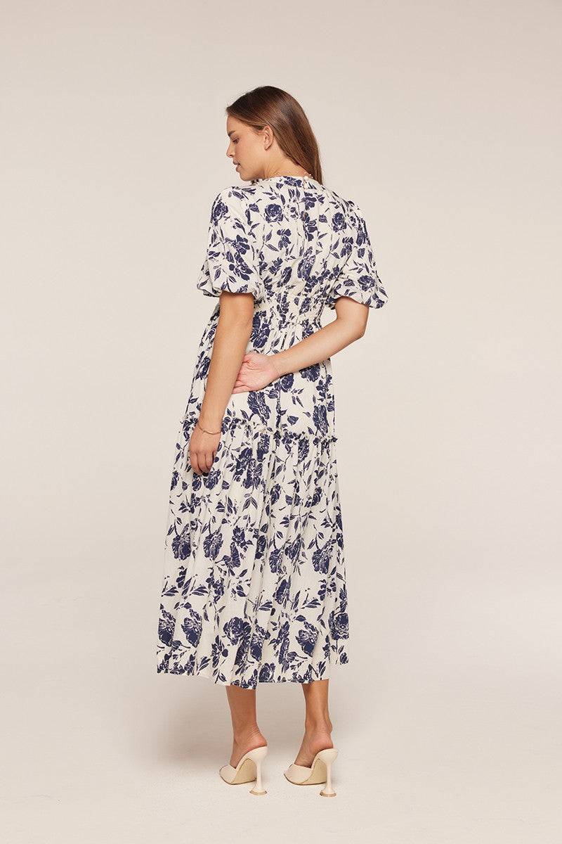 Mid Length Sleeve Floral Dress