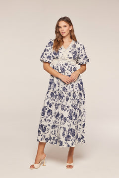 Mid Length Sleeve Floral Dress