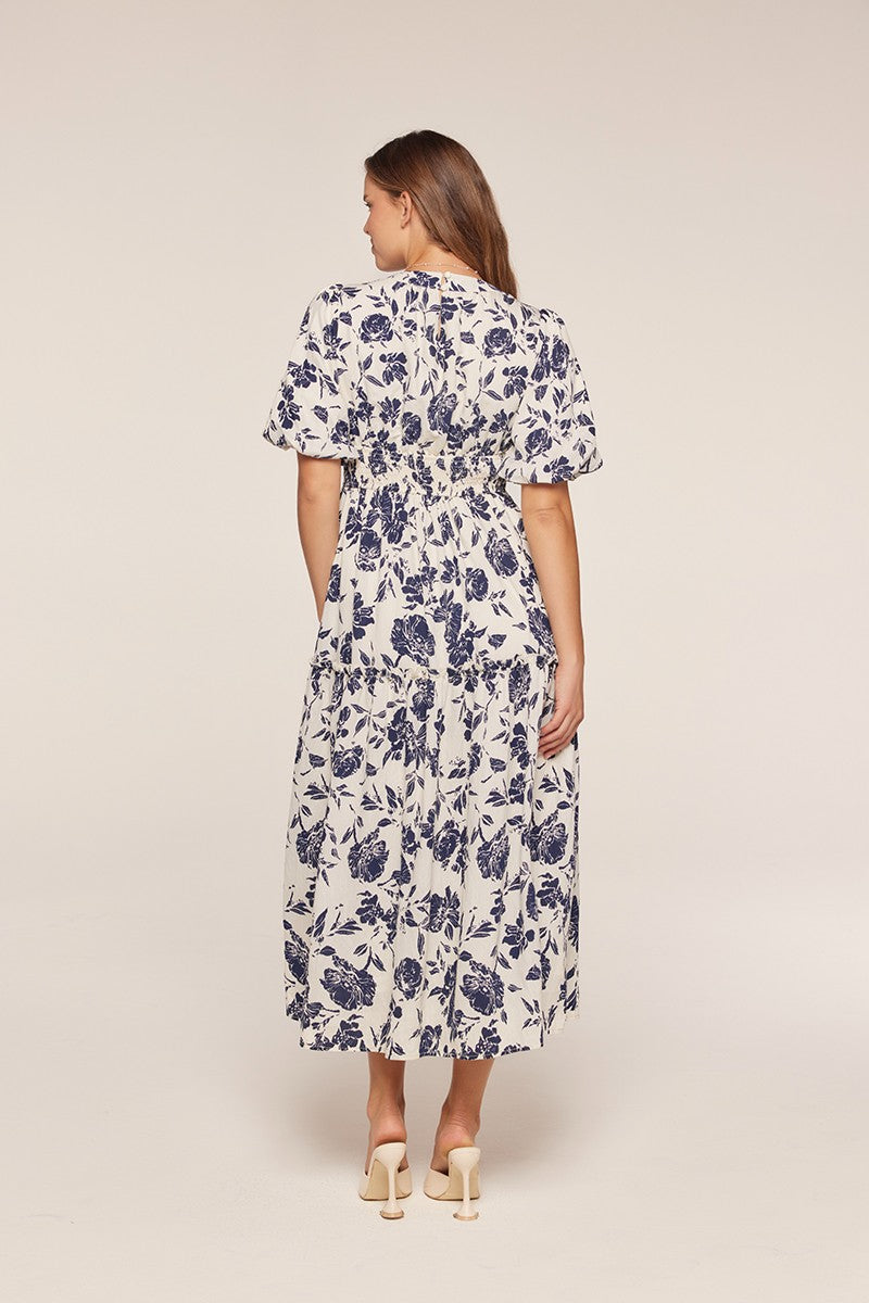 Plus Size Mid Length Sleeve Floral Dress