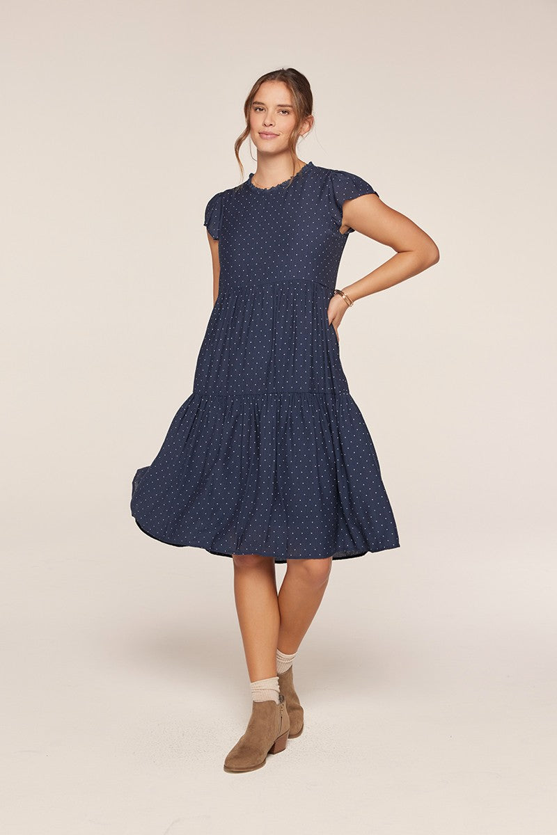 Navy Short Sleeve Dress