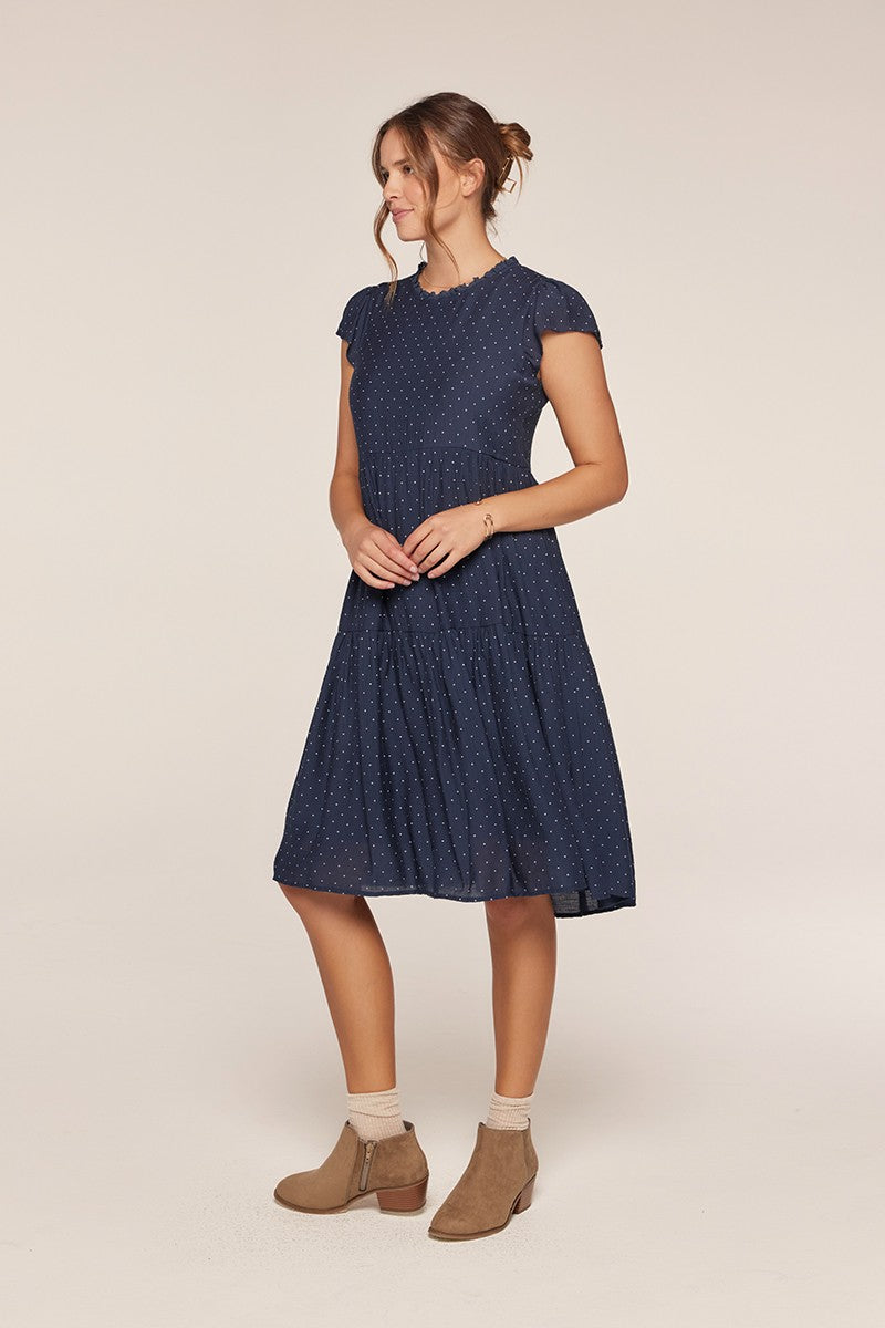 Navy Short Sleeve Dress