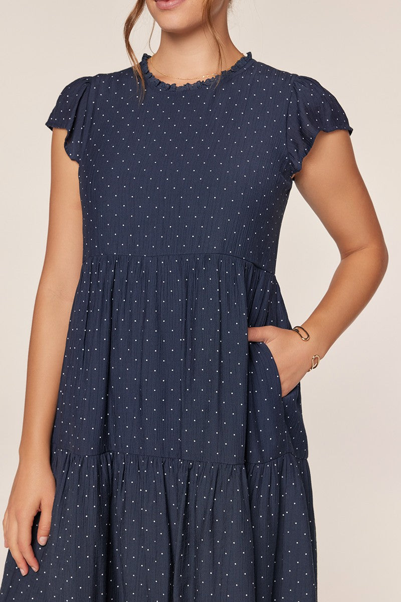 Navy Short Sleeve Dress