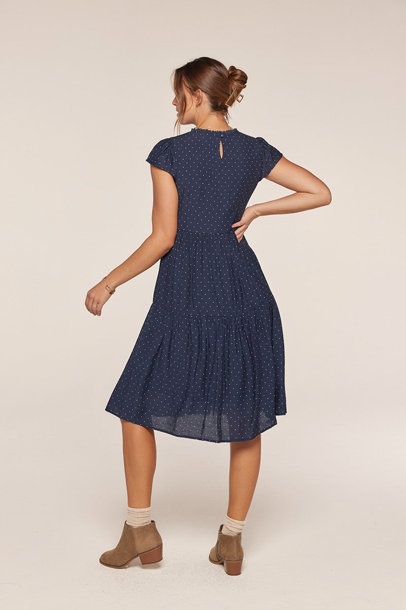 Navy Short Sleeve Dress