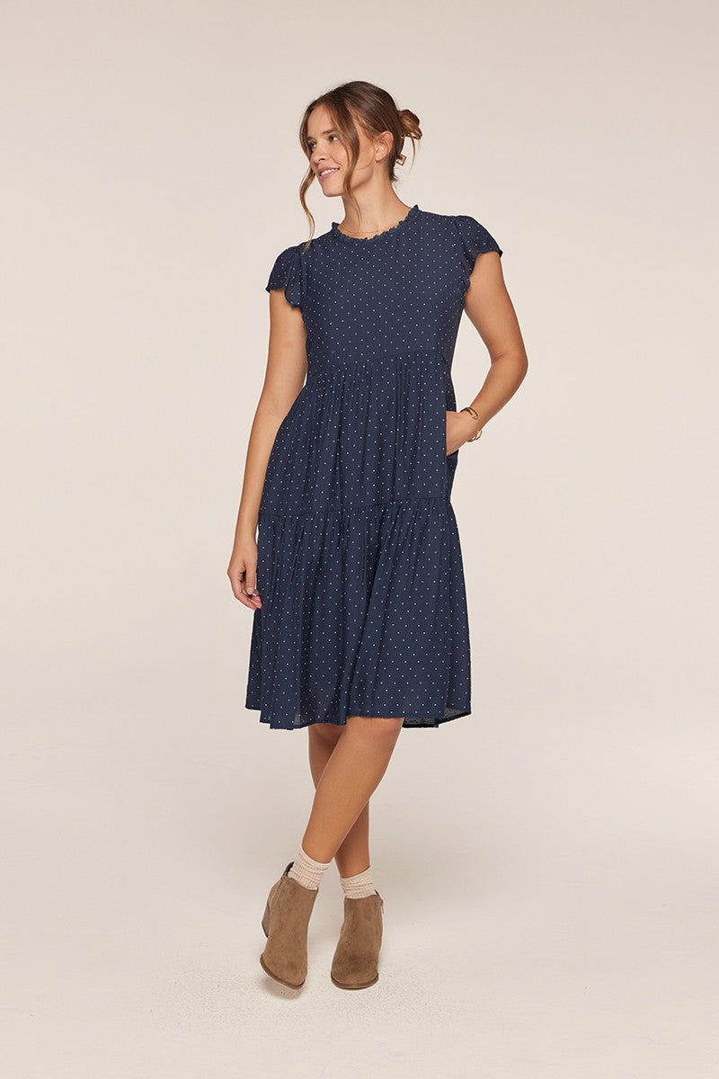 Navy Short Sleeve Dress