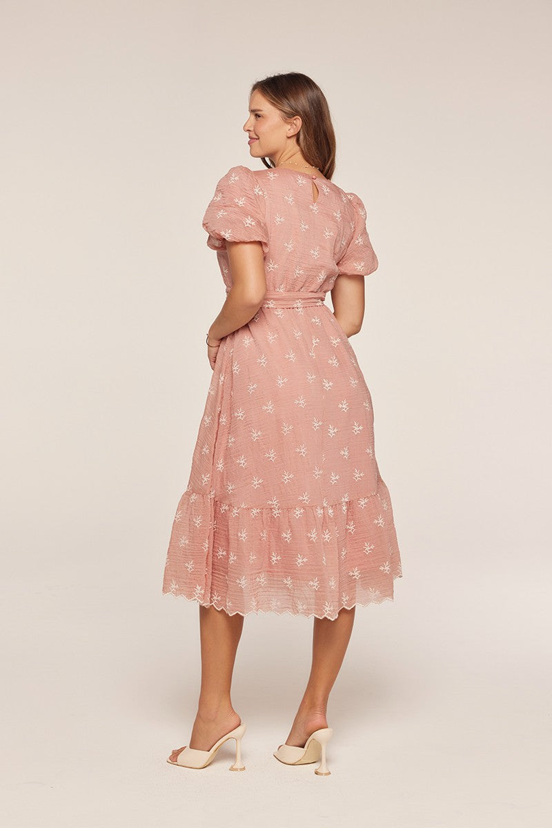 Embroidered Chiffon Dress