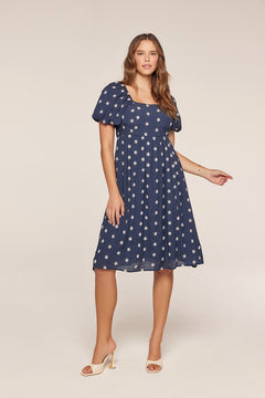 Embroidered Square Neck Dress