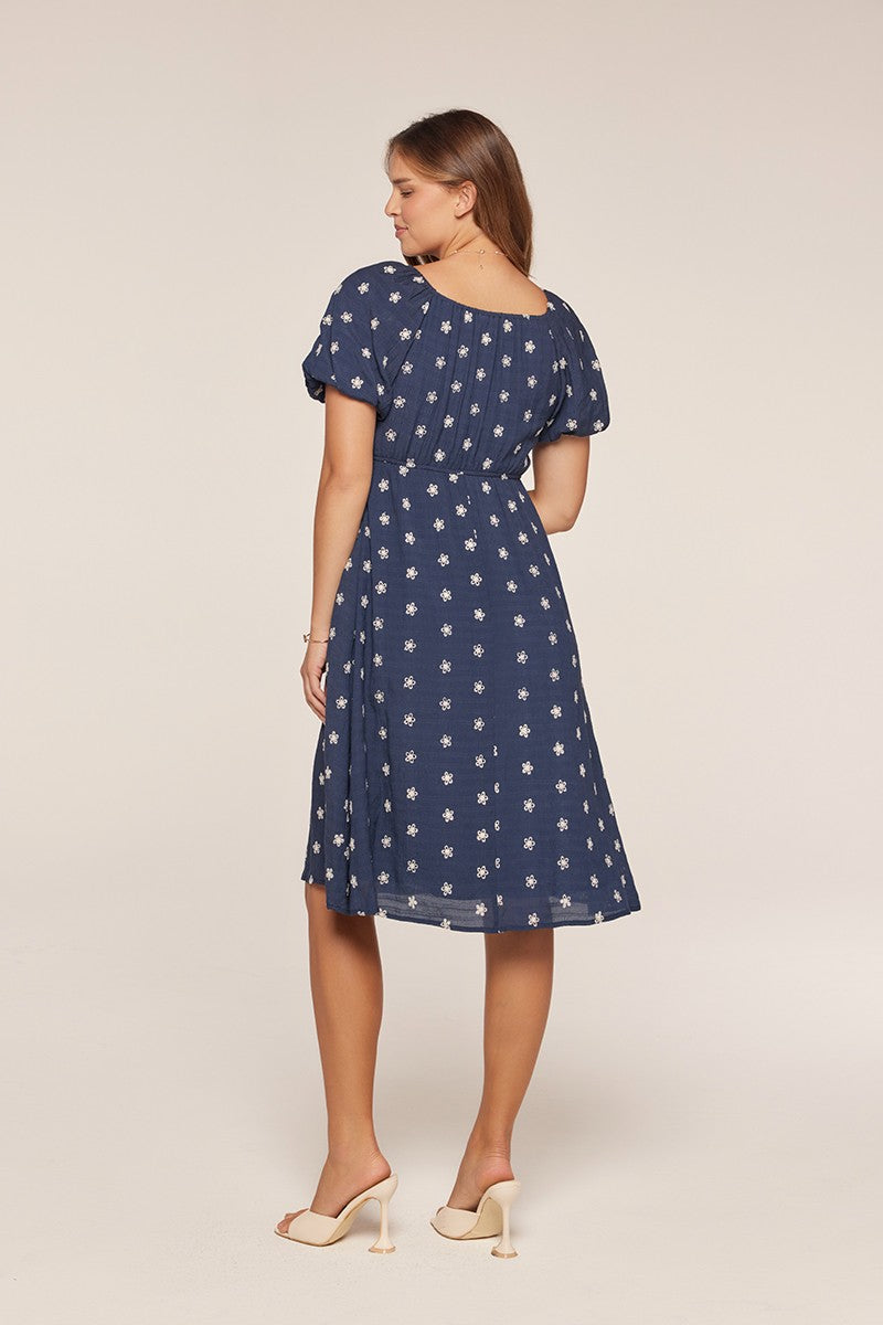 Plus Size Embroidered Square Neck Dress