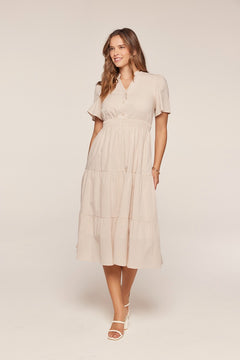 Button Up Gingham Midi Dress