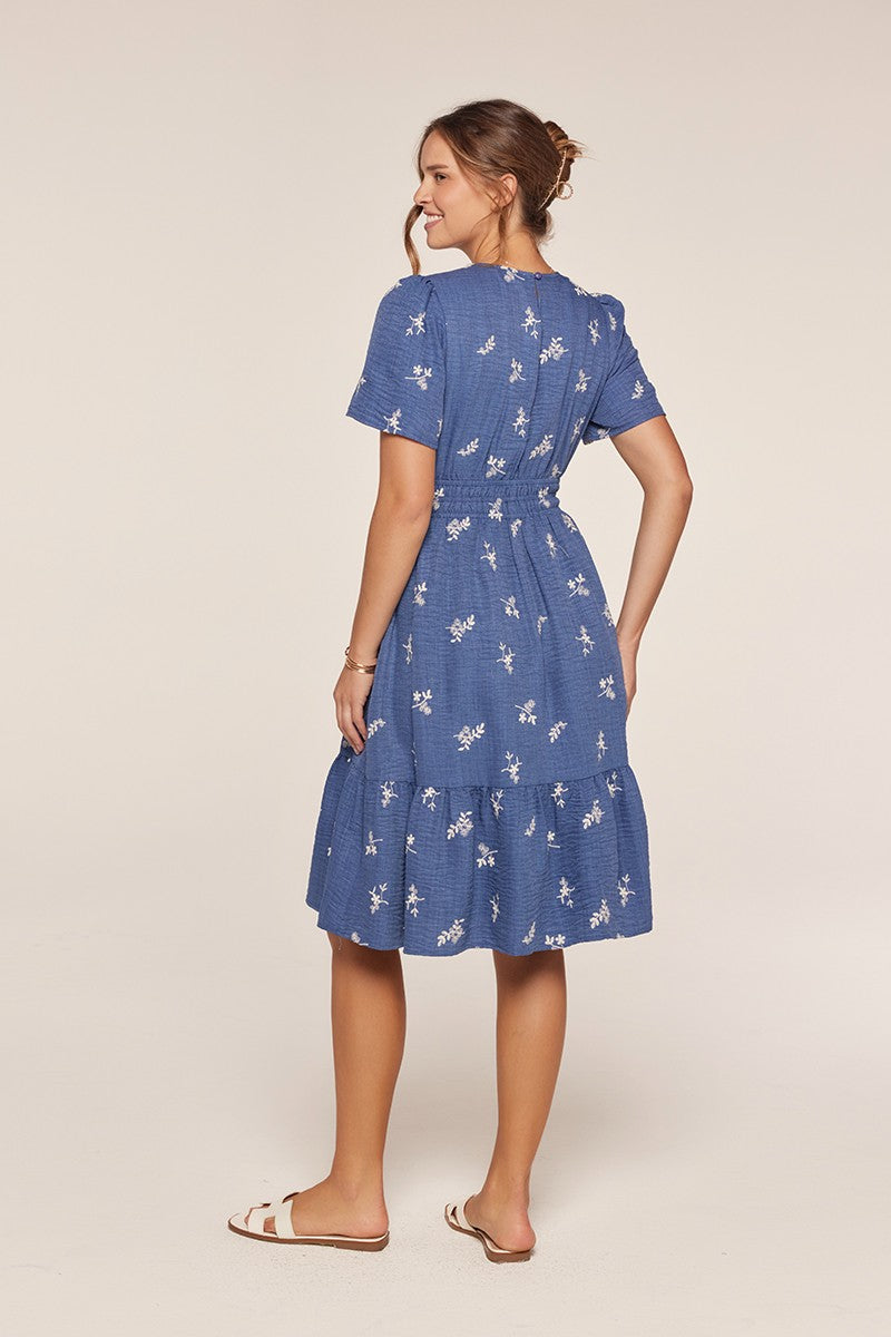 Embroidered Short Sleeve Dress