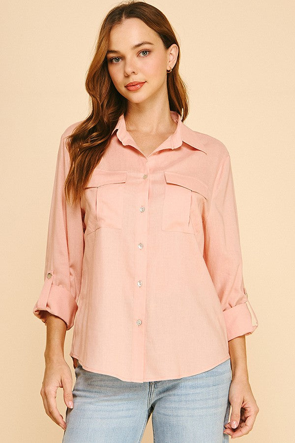 Sheered Linen Oversized Loose Fit Tropical Shirt