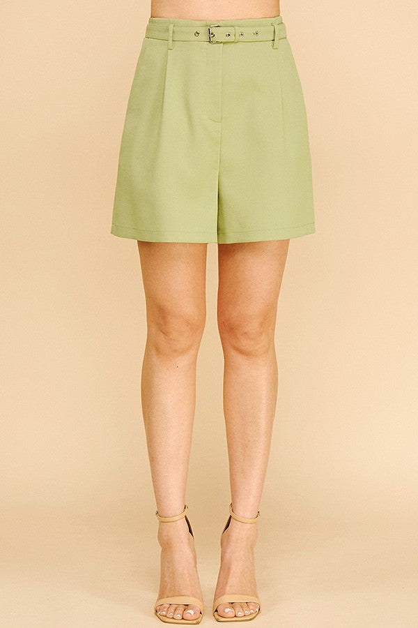 Twill Belted Bermuda Shorts