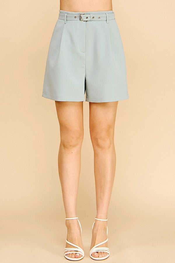 Twill Belted Bermuda Shorts
