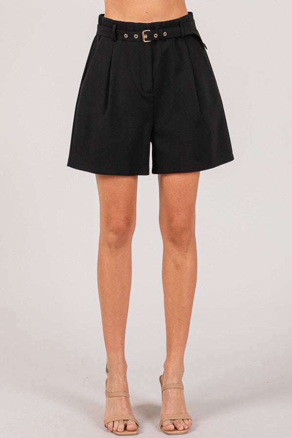 Twill Belted Bermuda Shorts