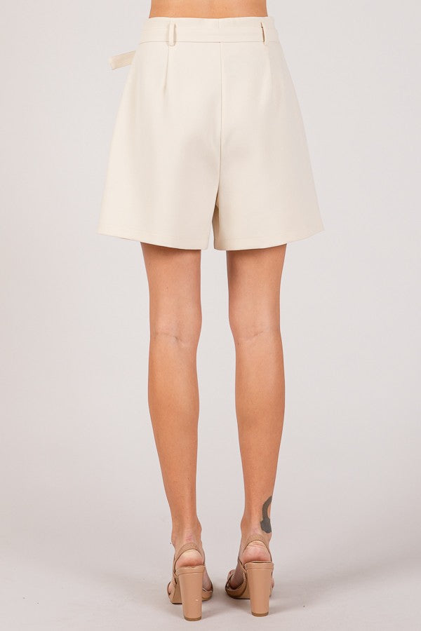 Twill Belted Bermuda Shorts