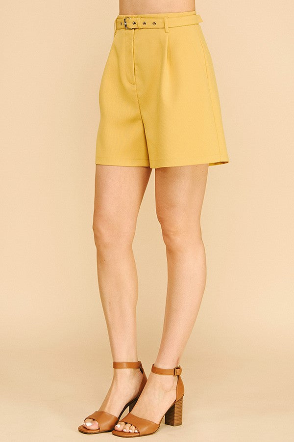 Twill Belted Bermuda Shorts