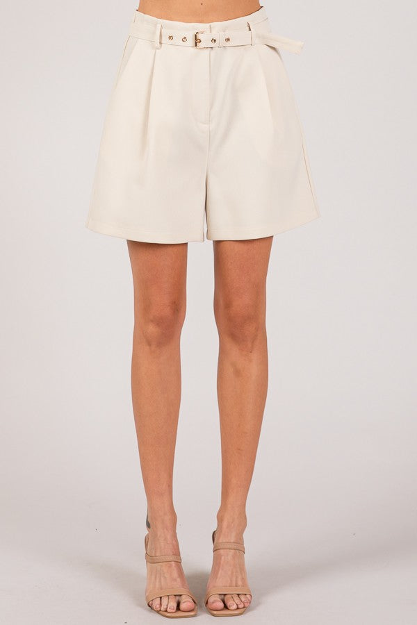 Twill Belted Bermuda Shorts