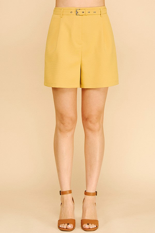 Twill Belted Bermuda Shorts