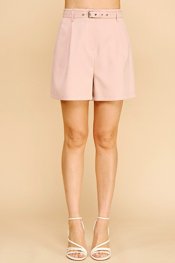 Twill Belted Bermuda Shorts