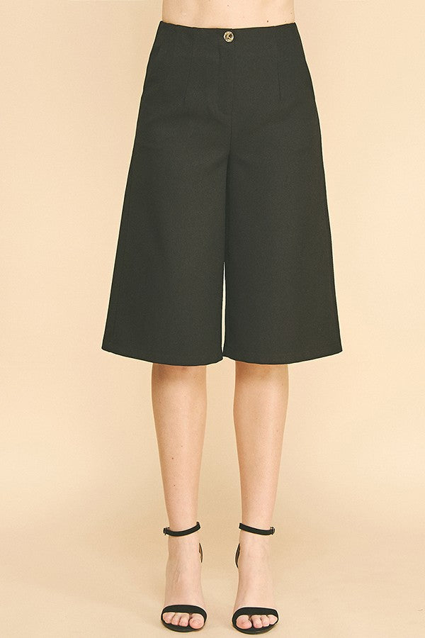 Textured Twill Darted Long Bermuda Shorts