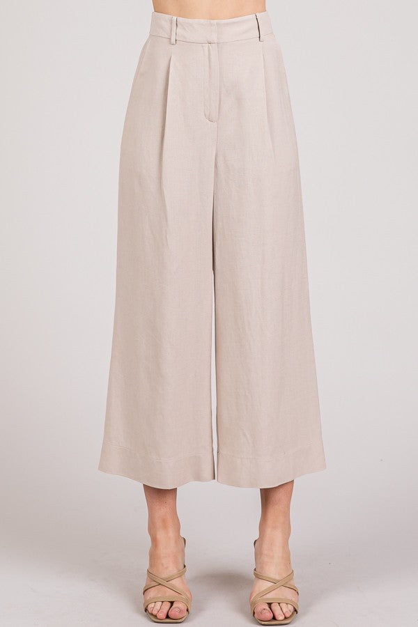 Lawn Cropped Wide Leg Trousers
