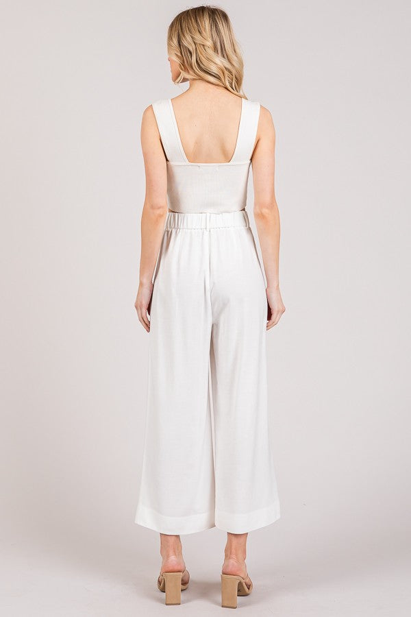 Lawn Cropped Wide Leg Trousers
