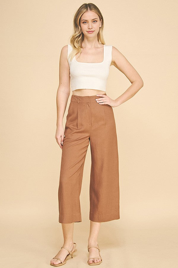 Lawn Cropped Wide Leg Trousers