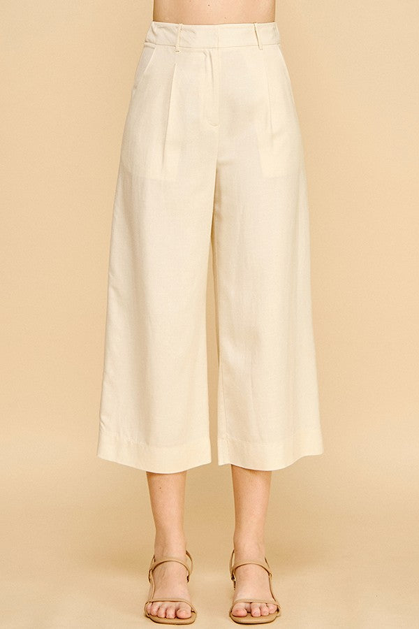 Lawn Cropped Wide Leg Trousers