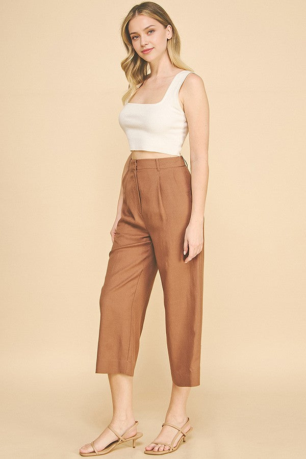 Lawn Cropped Wide Leg Trousers