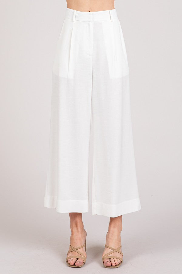 Lawn Cropped Wide Leg Trousers