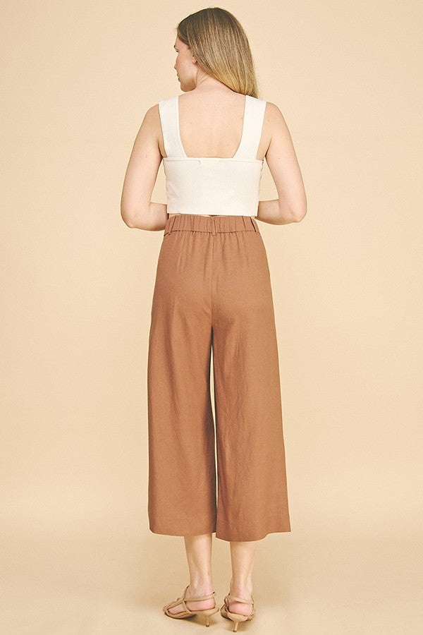 Lawn Cropped Wide Leg Trousers