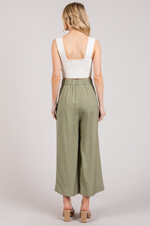 Lawn Cropped Wide Leg Trousers